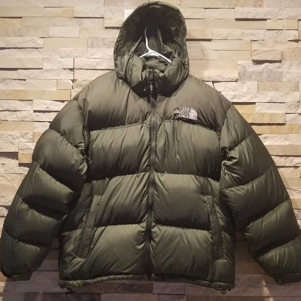 North Face Mens XL Green Retro 96 Vintage Nuptse 700 Down Puffer Jacket Coat